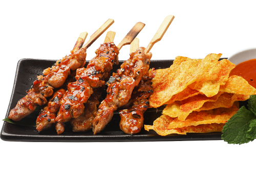 BBQ PLUM PORK SKEWERS